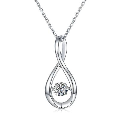 China 2022 New Fashion Fashion Charm Pendant Smart Extended S925 Silver Platinum Plated Moissanite Necklace for sale