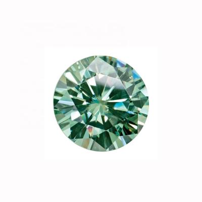 China Wholesale Price D Color Dichroic Round Cut Dichroism 5mm-9mm Moissanite Green Diamond Customized Ring for sale