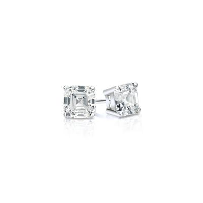 China 925 FASHIONABLE Sterling Silver Square Emerald Cut 1.0ct Moissaint Diamond Solitaire Stud Earrings Jewelry for sale