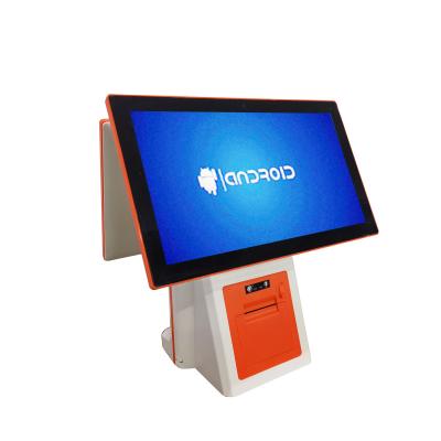 China New POS 15 Inch Full HD Touch Screen Hospital Restaurant Screen Cash Register POS System Android Dual Touch Screen Capacitive Retail POS System for sale