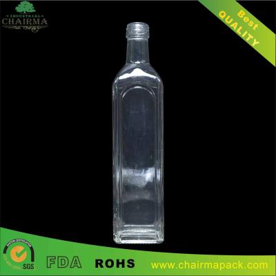 China Square Olive Glass bottle for sale