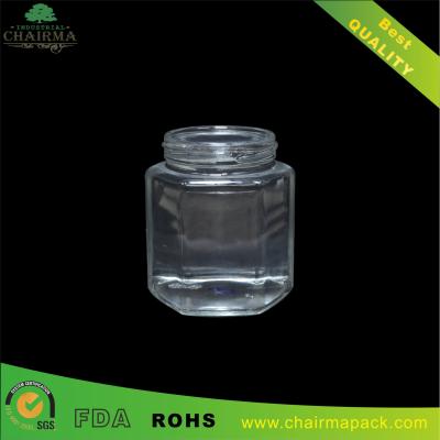 China 350ml hexagon glass storage jar for sale