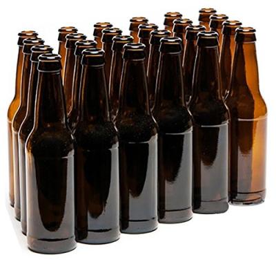 China Amber Beer Glass Bottles 330ml 12oz Factory Clear Wine/Beer/Beverage Factory Direct Selling Glass Beer Bottle With Crown Cap for sale