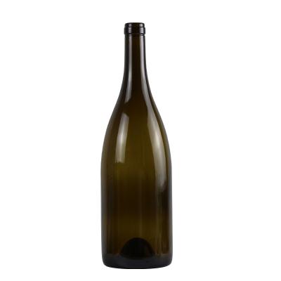 China Wholesale 750ml 1500ml Green Amber Glass Red Wine Bottle Burgundy Wine Bottles for sale