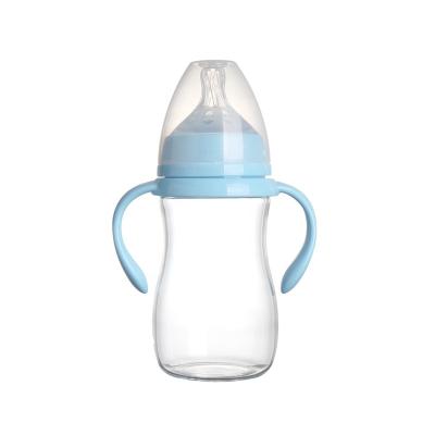 China Hot Selling BPA Free Swollen Mouth High Transparency Glass Baby Bottles 4oz Newborn Baby Bottles for sale