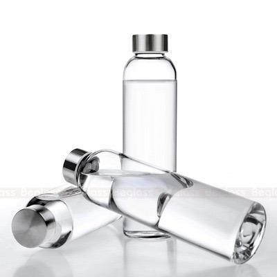 China Drink Viable 25oz / 32oz Glass Water Bottles / Glass Juice Bottle With Neoprene Sleeves for sale