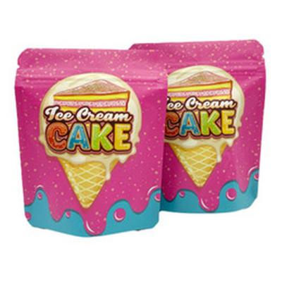 China Cake 3.5g Ice Cream Bag Smell Proof Moisture Proof Resealable Plastic Cut Special Shaped Edible Bags Mylar Packaging Bags for sale