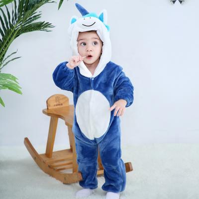 China 2021 QUICK DRY New Design Winter Clothes Boys Girls Baby Flannel Animal Cartoon Hooded Overalls Romper for sale