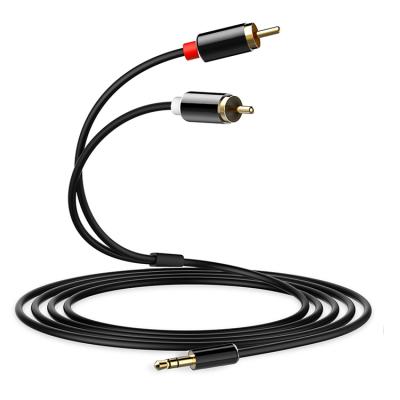 China COMPUTER RCA Cable Gold Plated 6FT 3.5mm to 2 RCA Stereo Y Splitter Audio Auxiliary Cable for sale