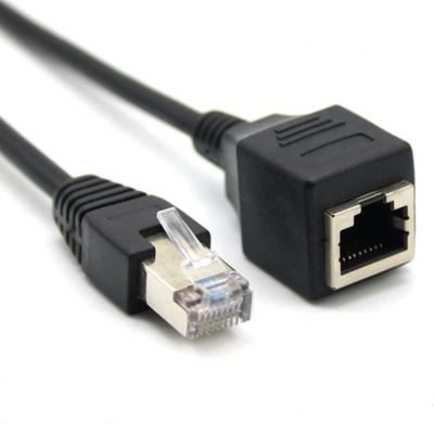 China Telecommunication 1m CAT5e rj45 plug to female patch cable extension wired network copper cable for sale