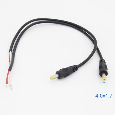 China Construction 30cm/1ft Straight DC Power Cable 4.0x1.7mm DC Tip Male Plug CCTV Cord Cable for sale