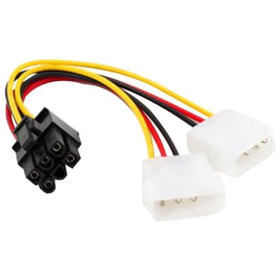 China Computer ATX IDE Molex Power Dual 4 to 6 Pin PCI Express PCIe Video Card Adapter Cable for sale