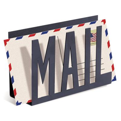 China Amazon Decor Hot Seller Metal Viable Mail Holder Home Bill Holder Desktop Cutout Mail Letter Holder for sale