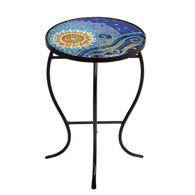 China High Quality Extendable Nordic Coffee Table Outdoor Black Mosaic Iron Ocean Accent Small Tea End Furniture for sale