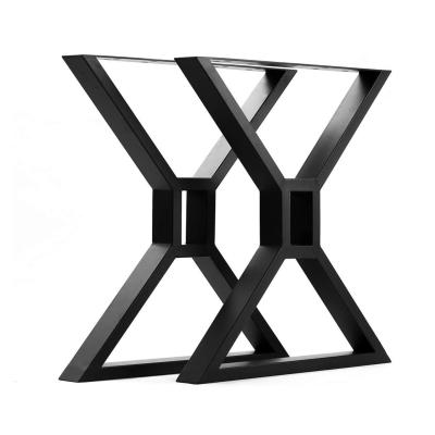 China Wholesale Modern Black 28 Inch X Shape Furniture Legs Dining Table Legs DIY Cabinet Legs Made Easy 2pc Set for sale