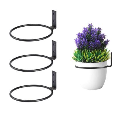 China Hot Selling Products Flower Pot Holder Ring Folded Metal Wall Plant Pot Stand Plant Holder Modern Garden Wall Decor for sale