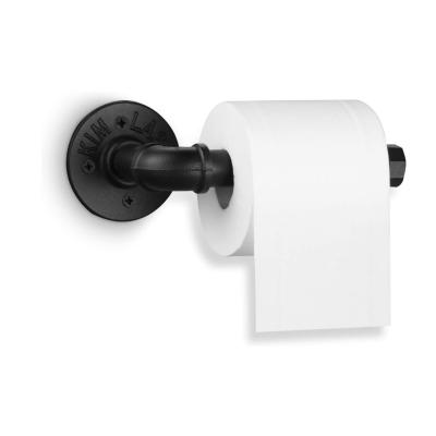 China Pipe Modern Industrial Toilet Paper Holder, Steel Toilet Paper Roll Towel Dish Rack Kitchen Towel Paper Holders for sale