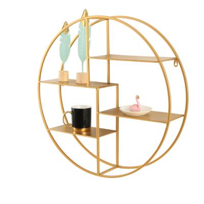 China Modern Minimalist Decorative Metal Shelves Metal Wall Mount Display Round Organizer Holder Store And Show Off Small Collectibles for sale