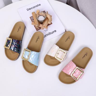 China New Arrival Deodorization Anti-skid Cork Sole Sandals Slide Slippers For Women Beach Ladies Office Outdoor Casual Shoes for sale