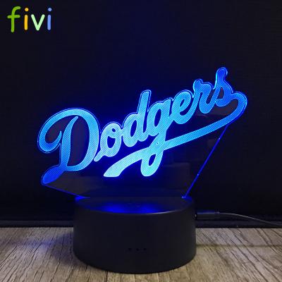 China Custom Illusion Lamp Home LED Night Light Bedroom Lamp Team Logo 3D Decoration Baseball Decorative Night Light for sale