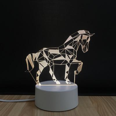 China Decoration Unicorn 3D Night Light LED Lamp Baby Nursery Nightlight for sale