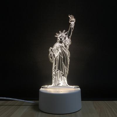 China Liberty Lamp Night Light Table Desk Optical Illusion Lamps 3D Decoration Statue for sale