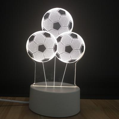 China Decoration Football 3D Led Night Light Illusion 3D Lamp Creative USB Desk Table Lamp Bedroom Atmosphere Lamp for sale