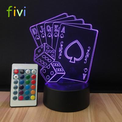 China Visual Decoration LED Night Light 16 Colors Illusion Night Lamp With Remote Control 3D Night Light for sale