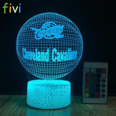 China 3D Decoration Night Lights 7 Color Variations Touch / Remote Control Lamp Slot Base Bedroom Decoration Lamps for sale