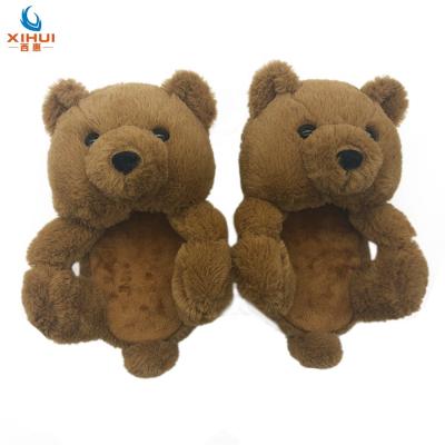 China Delivery Steel Toe Quick Cute Teddy Bear Slides Lightweight Fur Inside Soft Slippers for sale