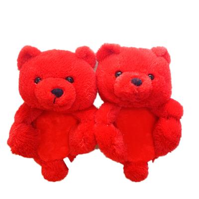 China 2021 Breathable New Arrive New Style Plush Lovely Soft Fur Teddy Bear Indoor Slippers For Women Girls for sale