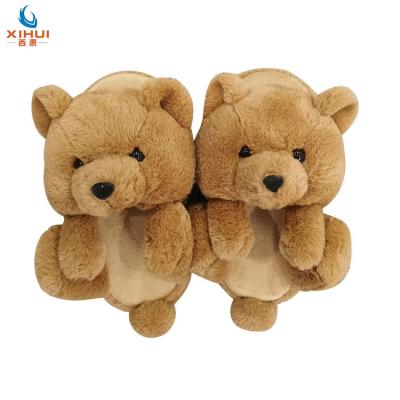 China Steel Toe Lovely And Comfortable Kids Teddy Bear Slippers With Different Colors Best Selling for sale