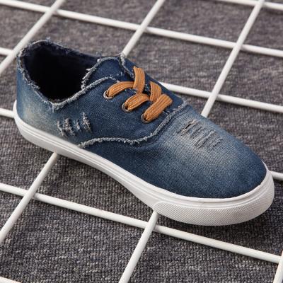 China Wholesale Anti-slippery Sneaker Top Wholesale Men Blue Jeans Canvas Denim Single Shoes for sale