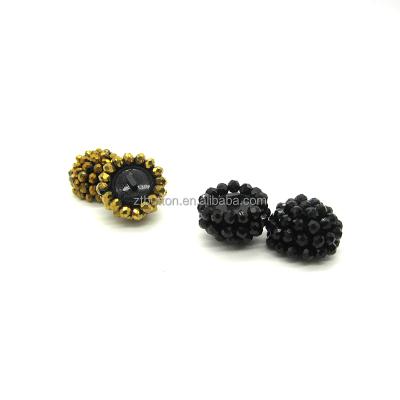 China Durable Excellent Handmade Pearl Button Black Plastic Bead Button For Crafts Clothing Toys for sale