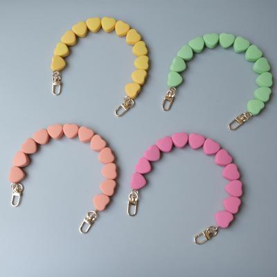 China New Fashion Cute Colorful Purse Chain Lovely Candy Hit Color Resin Rubber Bag Handle Portable Links Chain for sale