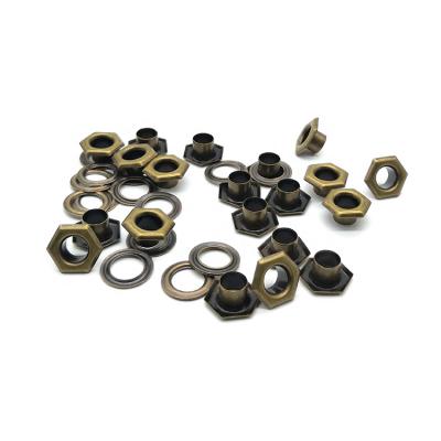 China Brass/gunmetal/silver/gold shoe eyelet shapes and plating colors nickel free custom metal eyelet for shoe for sale