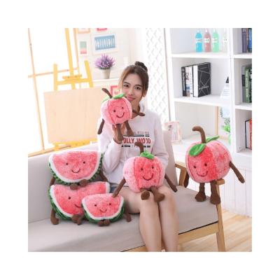 China New Design Plush Toy Watermelon Cherry Baby Soft Pillow Cartoon Fruit Stuffed Toy Girls Birthday Gift Toy Cherry for sale