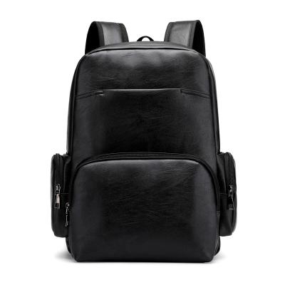 China 30L Smart Mochilas School PU Leather Backpack High Quality Durable Waterproof Fashion Design for sale