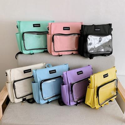 China Fashion Cheap AIE Messenger Bags Pin Display China Manufacture Custom Backpack AIE With Front Clear Window for sale