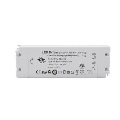 China LED Lighting OTM-TD60-AS24 24V Dimmable Triac / 0-10v / 1-10v / 10v PWM / Potentiometer (5 in 1) 60W Dimmable LED Driver for sale