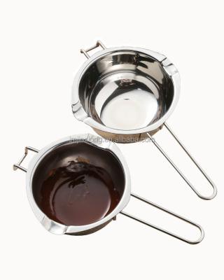 China Sustainable Milk Double Boiler Candy Candle Fountains Stainless Steel Cheese Butter Chocolate Mixing Crucible With Long Handle for sale