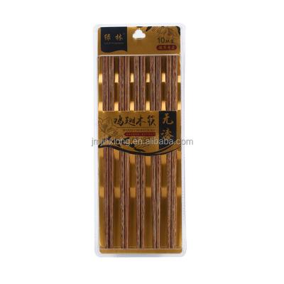 China Viable 10 Pair/Set Environmentally Friendly Reusable Chinese Wenge Natural Wooden Chopsticks Chinese Chicken Wing Wooden Chopsticks for sale