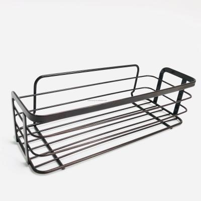 China Wall Mounted Type Trolley Shampoo Shelf Holder Basket Wire Shower Metal Wall Hanging Shower Basket Bathroom Storage Organizer for sale