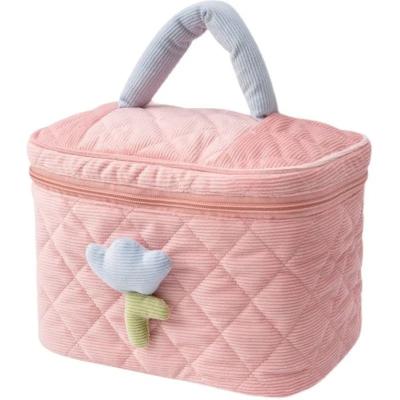 China NATIONAL Hot Selling Corduroy Toiletries Bag Cute High Appearance Level Toiletries Bag Large Capacity Storage Portable Bag for sale