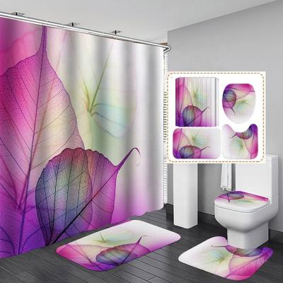 China 2022 Wholesale New Product Viable Marble Geometric Printing Grain Western Theme Shower Curtain for sale