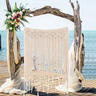 China Party Art Home Wall Decor Tapestry Large Size Handmade Macrame Wedding Backdrop for sale