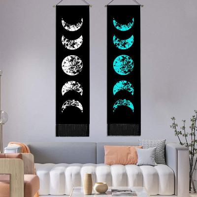 China Gypsy Five Phases Cycle Moon Sun Printed Modern Home Wall Art Canvas Painting Decor for sale