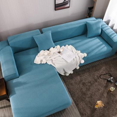 China Modern Heavy Duty Solid Seats Elastic L Shape Corn Stretch Slipcover Fleece 3 Sofa Cover for sale