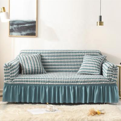 China Bubble Net Modern Universal All Inclusive Protect Couch Stretch Sofa Cover With Skirt for sale