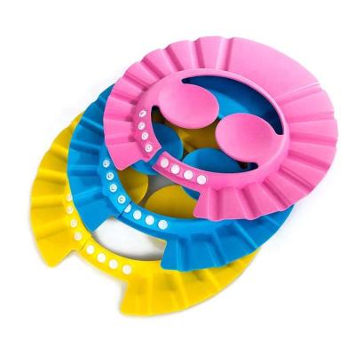 China Wholesale Price Viable Adjustable Soft Baby Bathing Shampoo Protective Cap EVA Kids Ear Baby Shower Hat For Toddler for sale